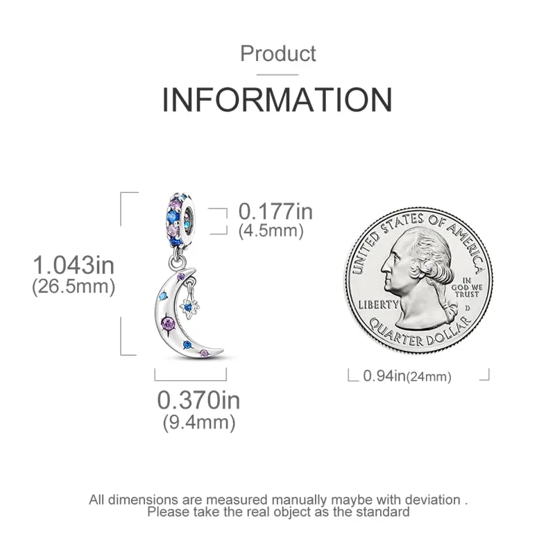 KUNSIR Bead Charm in Argento Sterling 925 con Cubic Zirconia per Braccialetti e Collane Europei - immagine 5