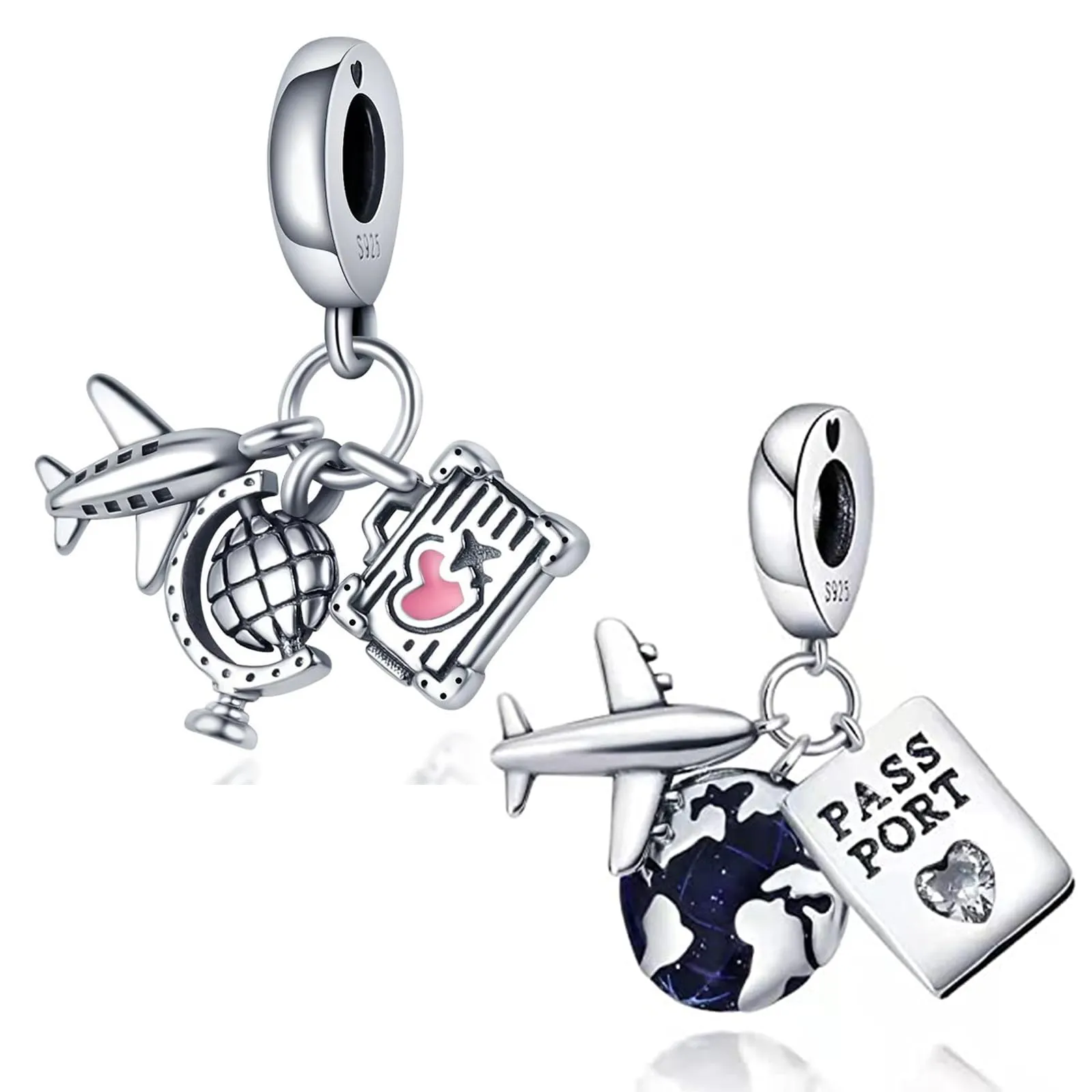LNQOBU Ciondolo in Argento Sterling 925 Charm Bead con Zircone 5A per Bracciali e Collane Europei da Donna - immagine 1