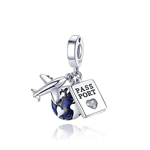 LNQOBU Ciondolo in Argento Sterling 925 Charm Bead con Zircone 5A per Bracciali e Collane Europei da Donna - immagine 2