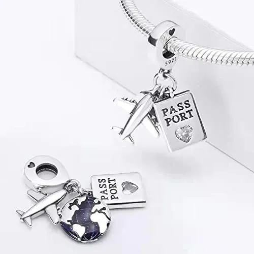 LNQOBU Ciondolo in Argento Sterling 925 Charm Bead con Zircone 5A per Bracciali e Collane Europei da Donna - immagine 3
