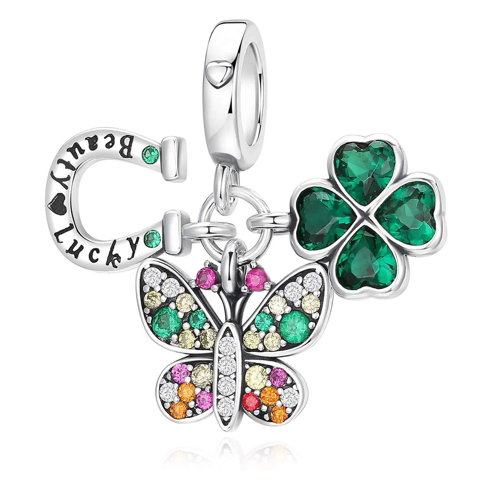 LNQOBU Ciondolo in Argento Sterling 925 con Zircone 5A per Bracciali e Collane Europei da Donna - immagine 4