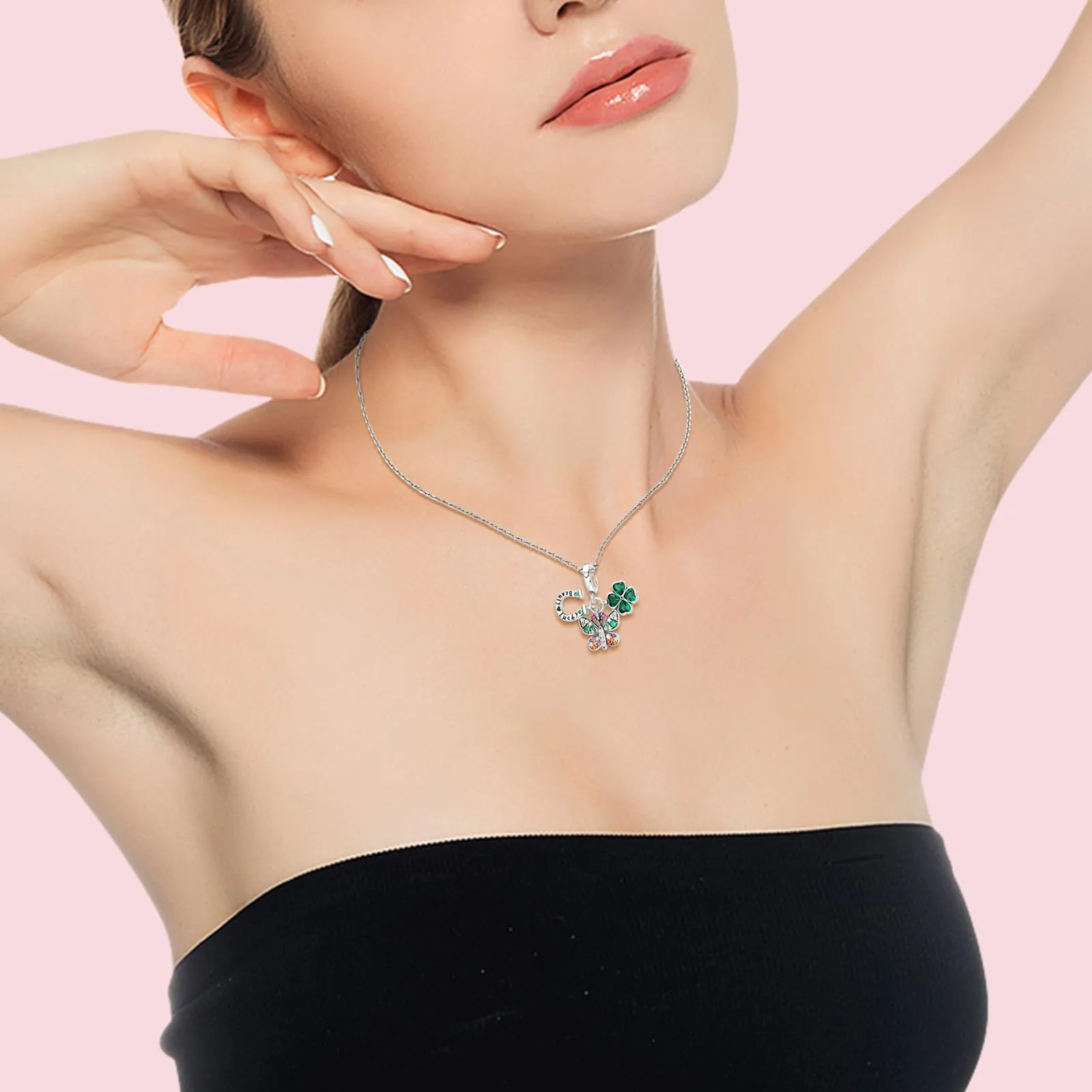 LNQOBU Ciondolo in Argento Sterling 925 con Zircone 5A per Bracciali e Collane Europei da Donna - immagine 5