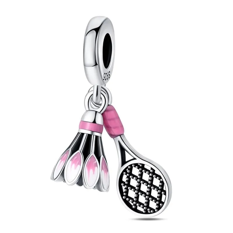 CYCUFF Sterling Silver 925 Racket Charm for European Bracelets and Necklaces - immagine 2