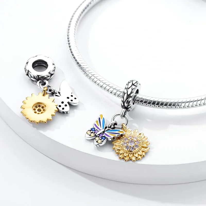 KUNSIR Bead Charm in Argento Sterling 925 con Cubic Zirconia, Compatibile con Braccialetti e Collane Europei - immagine 2