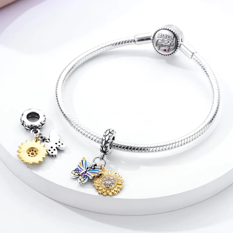 KUNSIR Bead Charm in Argento Sterling 925 con Cubic Zirconia, Compatibile con Braccialetti e Collane Europei - immagine 3