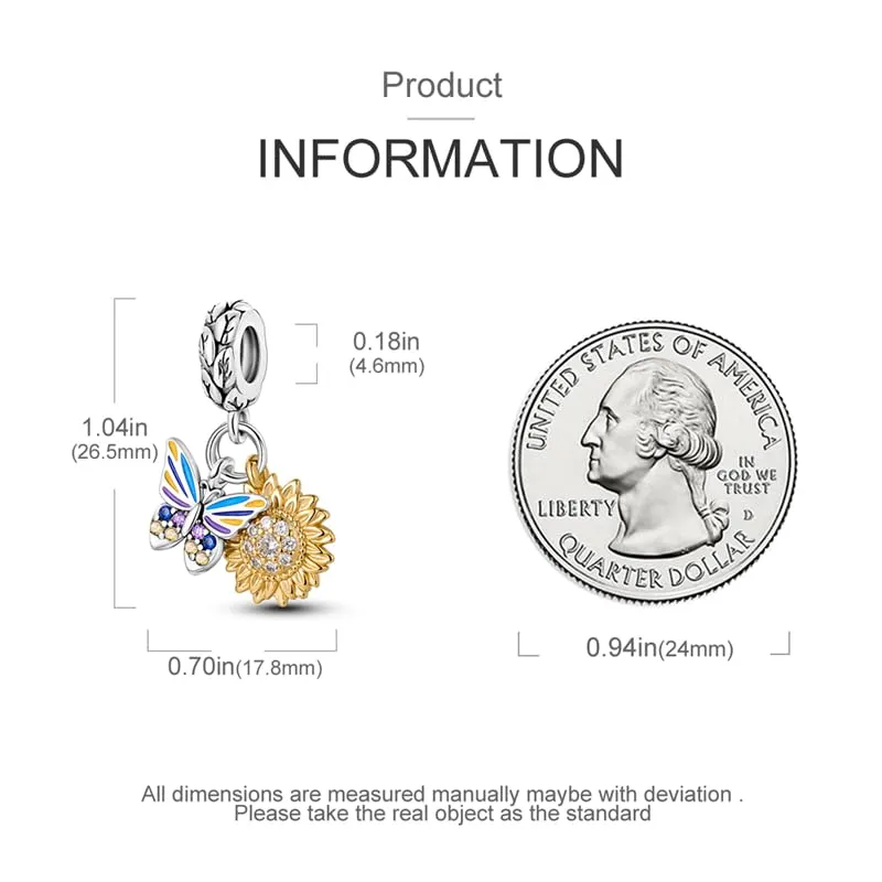 KUNSIR Bead Charm in Argento Sterling 925 con Cubic Zirconia, Compatibile con Braccialetti e Collane Europei - immagine 5