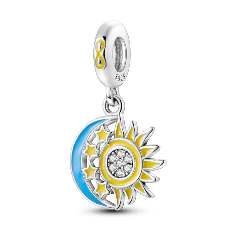 KUNSIR Ciondolo in Argento Sterling 925 con Cubic Zirconia per Braccialetti e Collane Europei - immagine 1