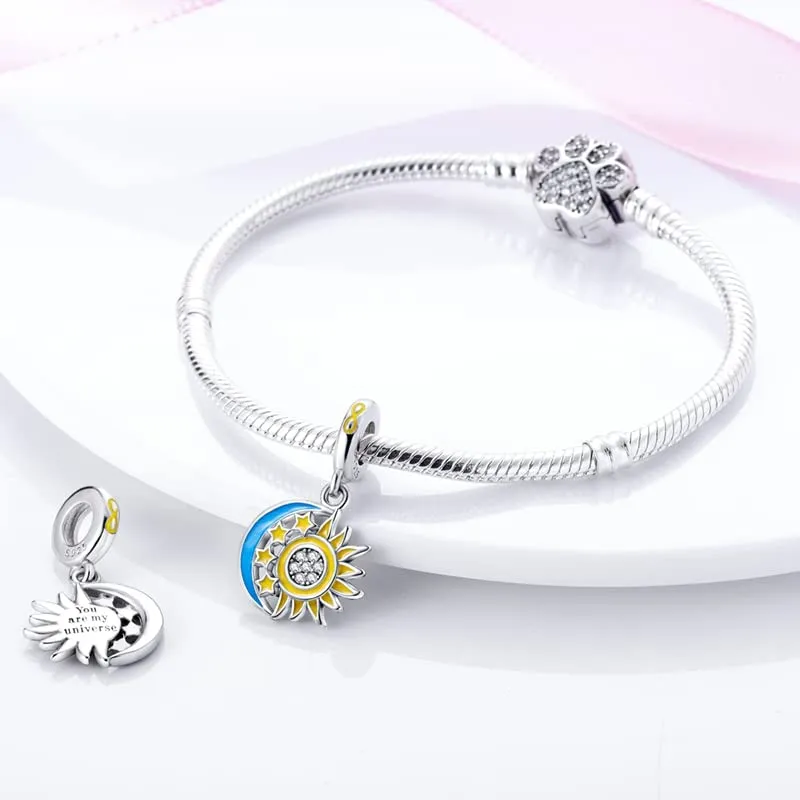 KUNSIR Ciondolo in Argento Sterling 925 con Cubic Zirconia per Braccialetti e Collane Europei - immagine 3