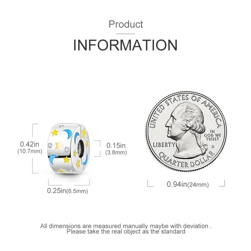 KUNSIR Bead Charm in Argento Sterling 925 con Cubic Zirconia per Braccialetti e Collane Europei - immagine 5