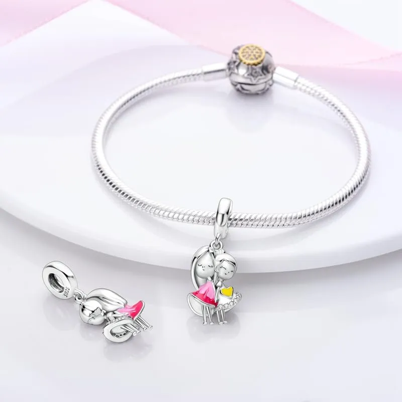 KUNSIR Bead Charm in Argento Sterling 925 con Cubic Zirconia, compatibile con braccialetti e collane europei - immagine 3