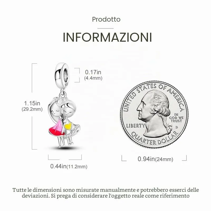 KUNSIR Bead Charm in Argento Sterling 925 con Cubic Zirconia, compatibile con braccialetti e collane europei - immagine 5