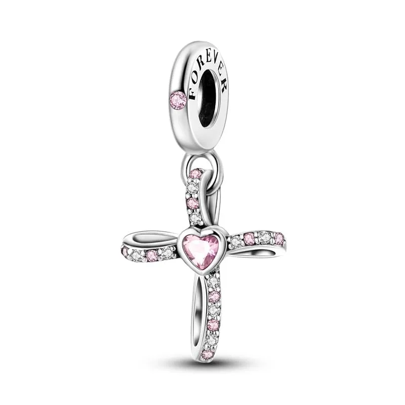 KUNSIR Ciondolo in Argento Sterling 925 con Cubic Zirconia per Braccialetti e Collane Europei - immagine 1