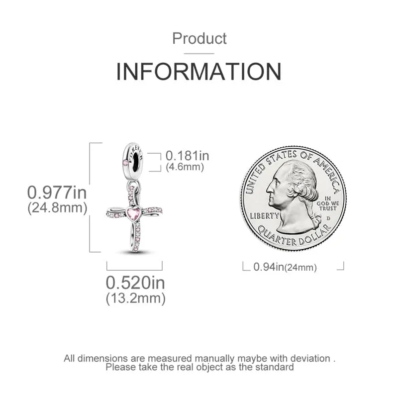 KUNSIR Ciondolo in Argento Sterling 925 con Cubic Zirconia per Braccialetti e Collane Europei - immagine 5