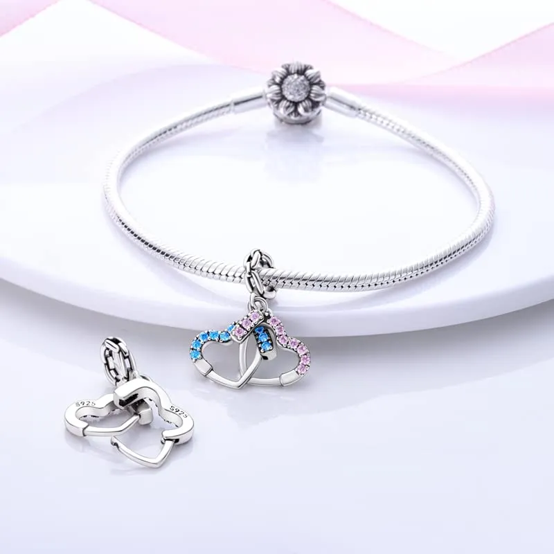 KUNSIR Ciondolo in Argento Sterling 925 con Cubic Zirconia per Braccialetti e Collane Europei - immagine 3