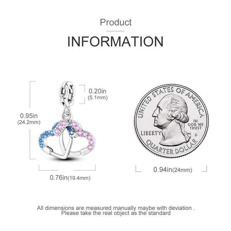 KUNSIR Ciondolo in Argento Sterling 925 con Cubic Zirconia per Braccialetti e Collane Europei - immagine 5