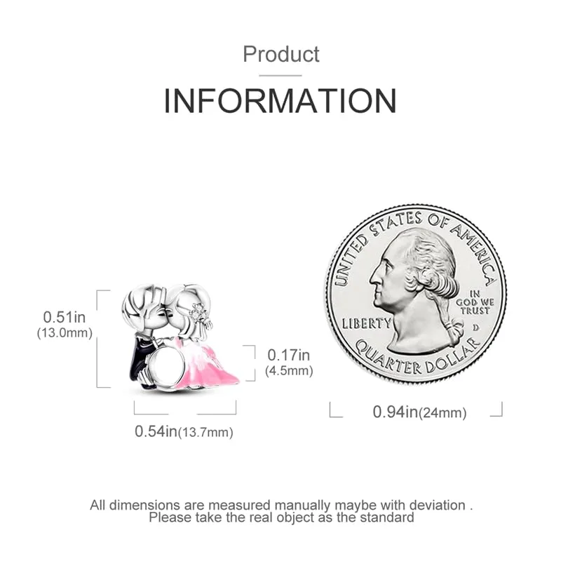 KUNSIR Bead Charm in Argento Sterling 925 con Cubic Zirconia per Braccialetti e Collane Europei - immagine 5