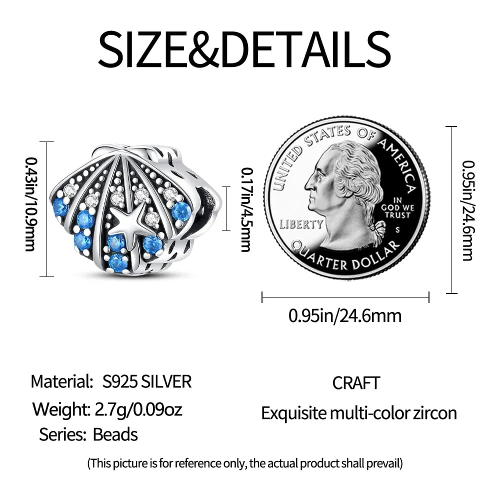 KUNSIR Bead Charm in Argento Sterling 925 con Cubic Zirconia per Braccialetti e Collane Europei - immagine 5