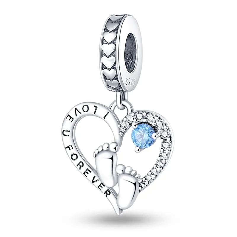 KUNSIR Bead Charm in Argento Sterling 925 con Cubic Zirconia, Compatibile con Braccialetti e Collane Europei - immagine 1