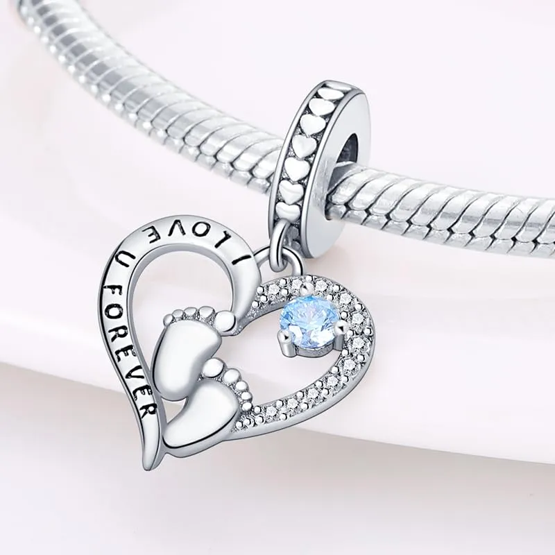 KUNSIR Bead Charm in Argento Sterling 925 con Cubic Zirconia, Compatibile con Braccialetti e Collane Europei - immagine 2