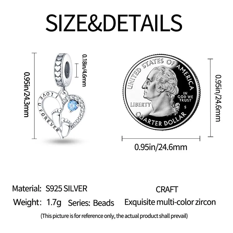 KUNSIR Bead Charm in Argento Sterling 925 con Cubic Zirconia, Compatibile con Braccialetti e Collane Europei - immagine 5