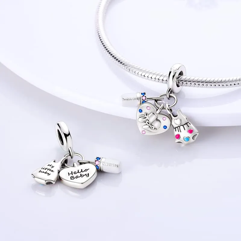 KUNSIR Bead Charm in Argento Sterling 925 con Cubic Zirconia, Compatibile con Braccialetti e Collane Europei - immagine 2