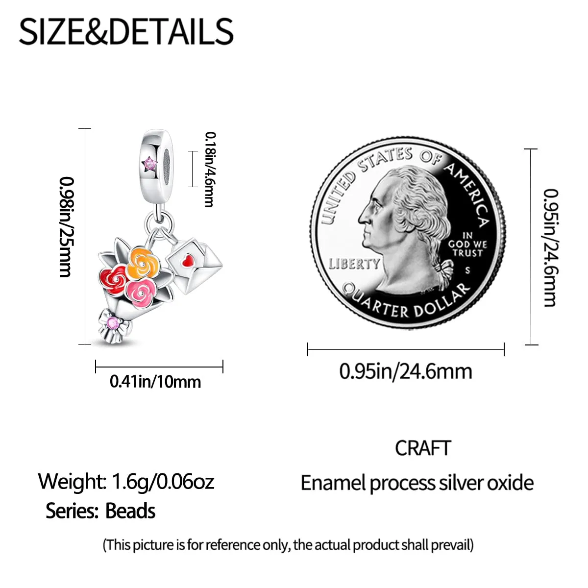 KUNSIR Bead Charm Ciondolo Argento Sterling 925 con Cubic Zirconia per Braccialetti e Collane Europei - immagine 5