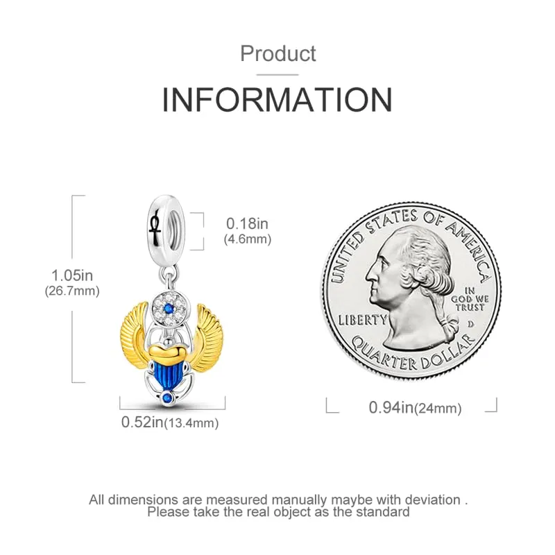 KUNSIR Bead Charm in Argento Sterling 925 con Cubic Zirconia, Compatibile con Braccialetti e Collane Europei - immagine 4