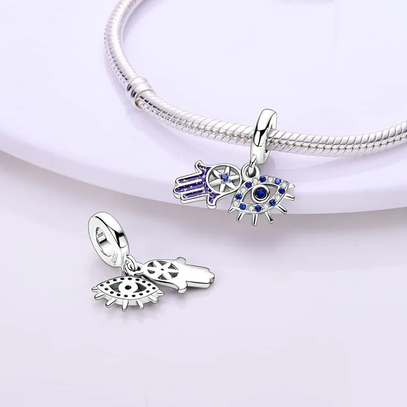 KUNSIR Ciondolo in Argento Sterling 925 con Cubic Zirconia per Braccialetti e Collane Europei - immagine 2