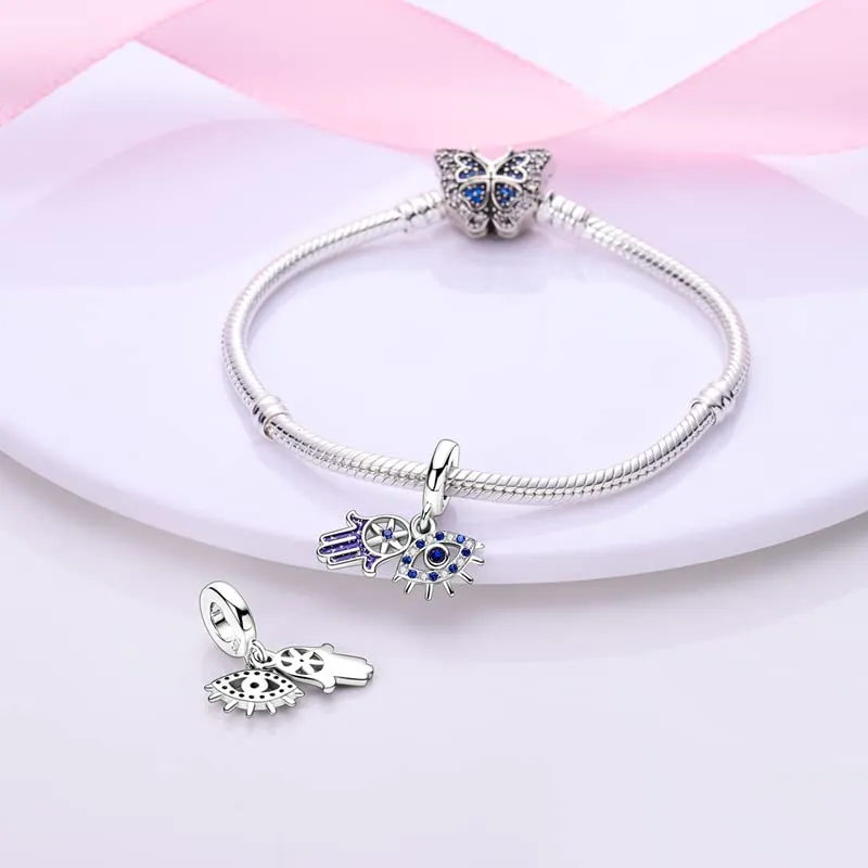 KUNSIR Ciondolo in Argento Sterling 925 con Cubic Zirconia per Braccialetti e Collane Europei - immagine 3