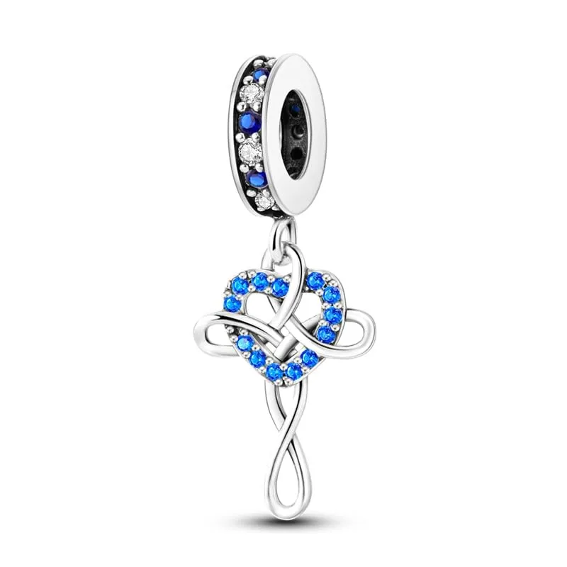 KUNSIR Bead Charm in Argento Sterling 925 con Cubic Zirconia, Compatibile con Braccialetti e Collane Europei - immagine 1