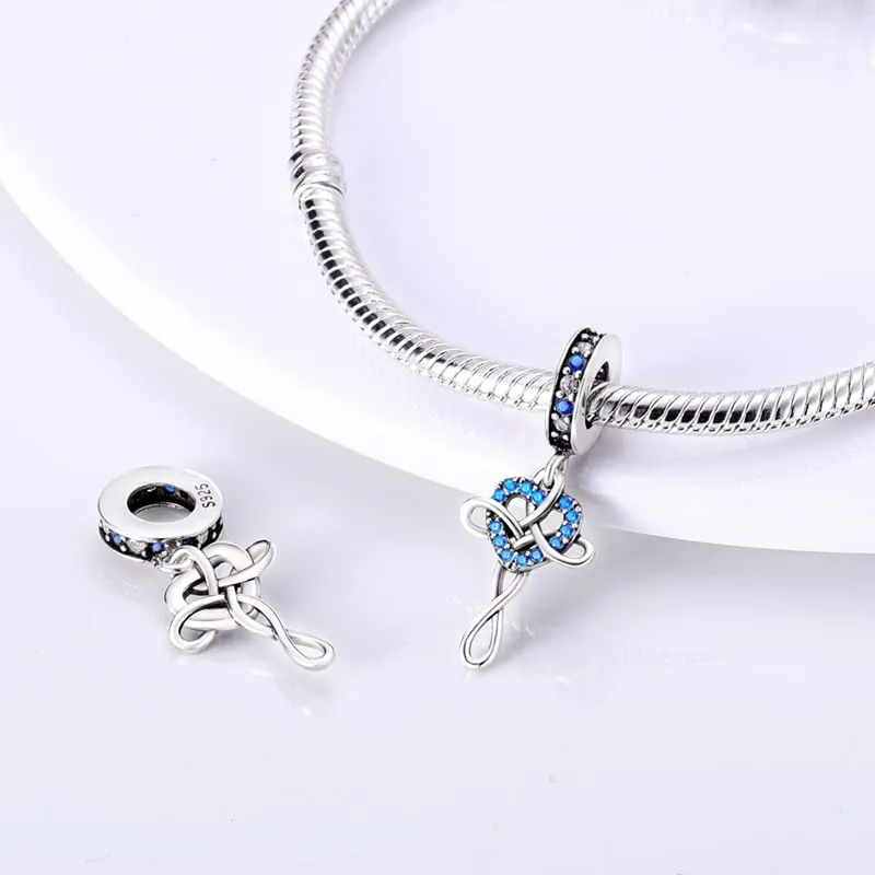 KUNSIR Bead Charm in Argento Sterling 925 con Cubic Zirconia, Compatibile con Braccialetti e Collane Europei - immagine 2