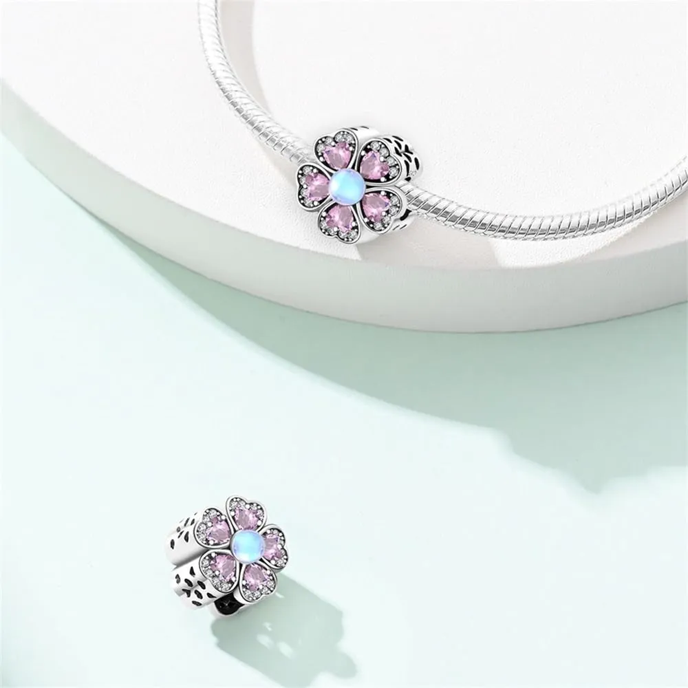 KUNSIR Bead Charm in Argento Sterling 925 con Cubic Zirconia per Braccialetti e Collane Europei - immagine 2