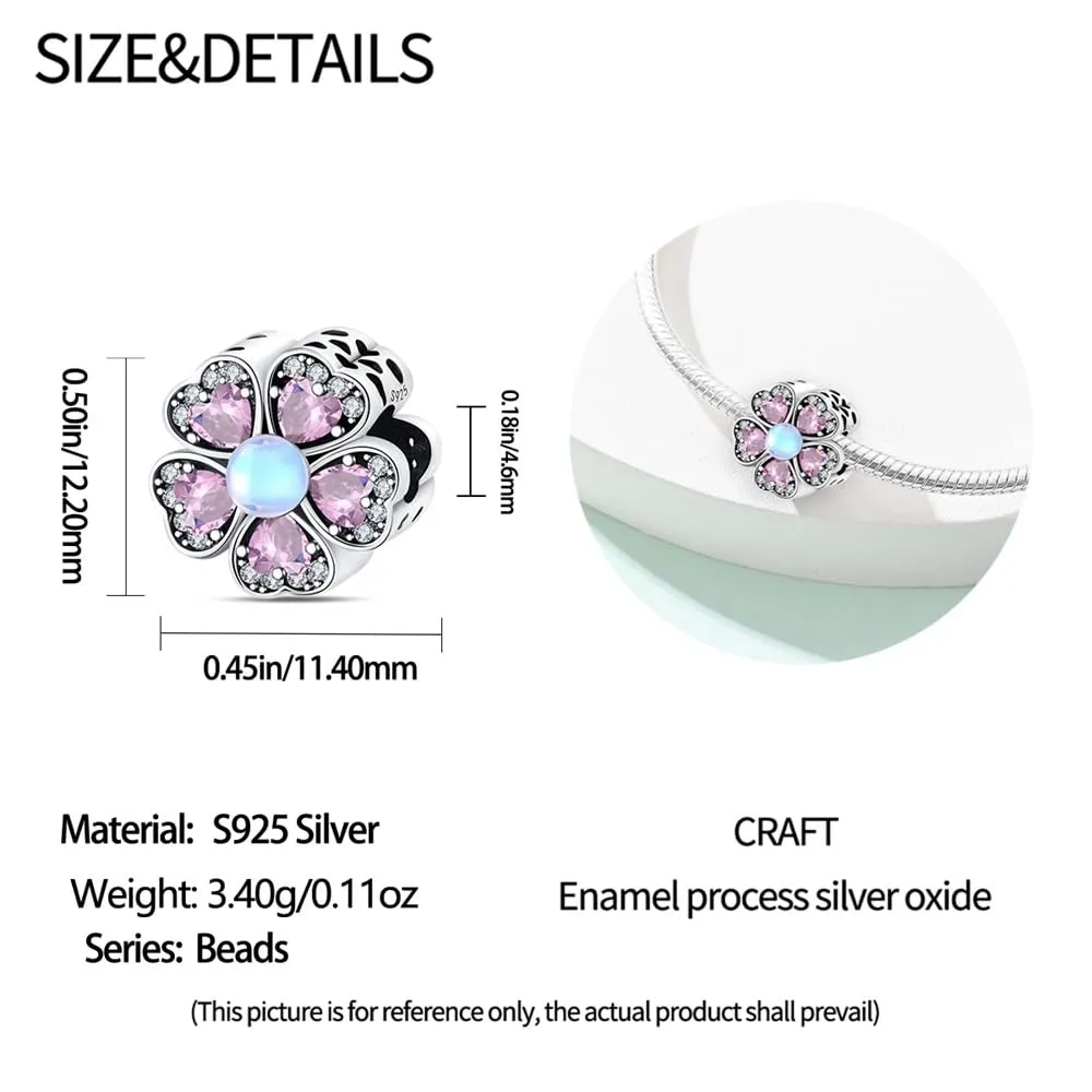 KUNSIR Bead Charm in Argento Sterling 925 con Cubic Zirconia per Braccialetti e Collane Europei - immagine 5