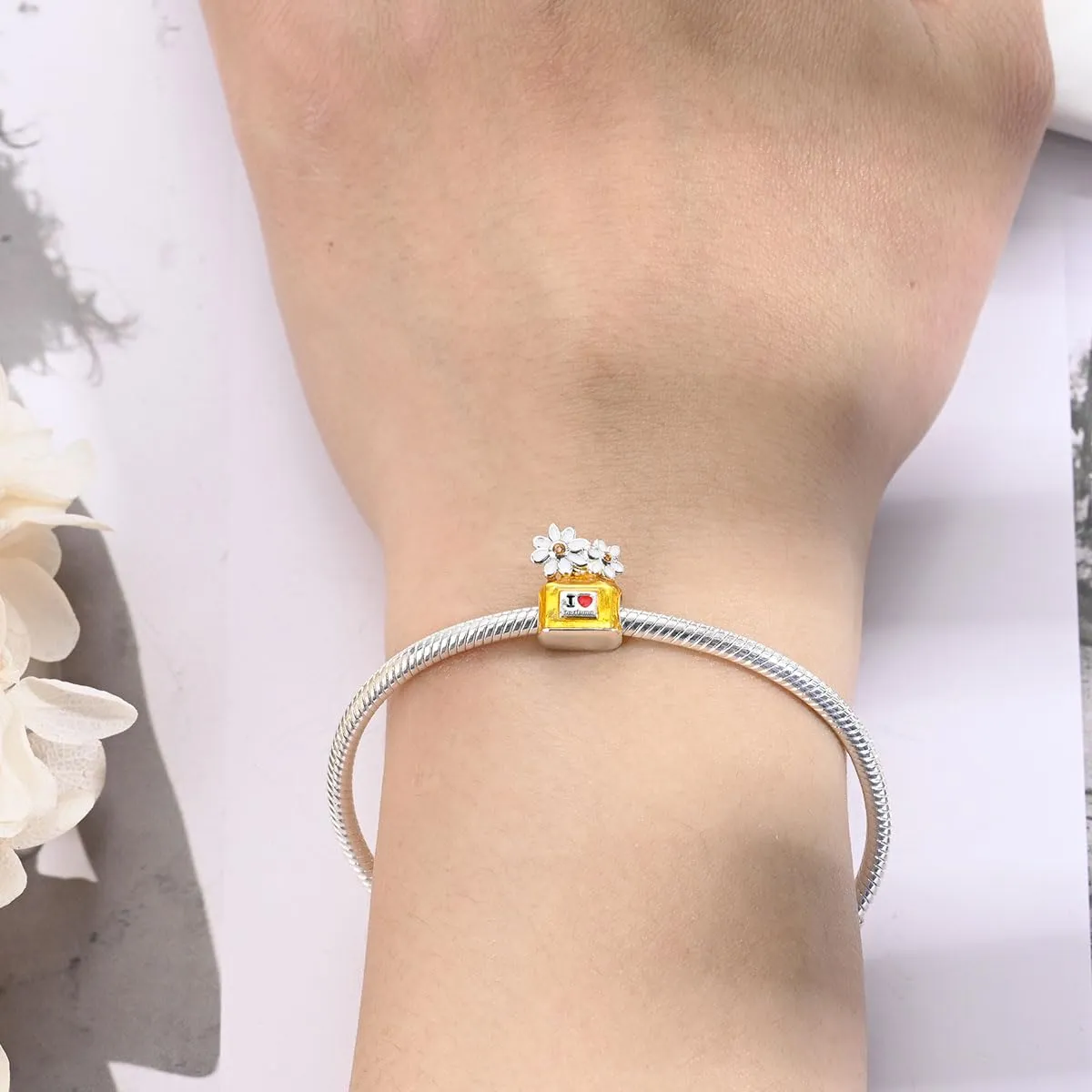 KUNSIR Ciondolo in Argento Sterling 925 con Cubic Zirconia per Braccialetti e Collane Europei - immagine 4