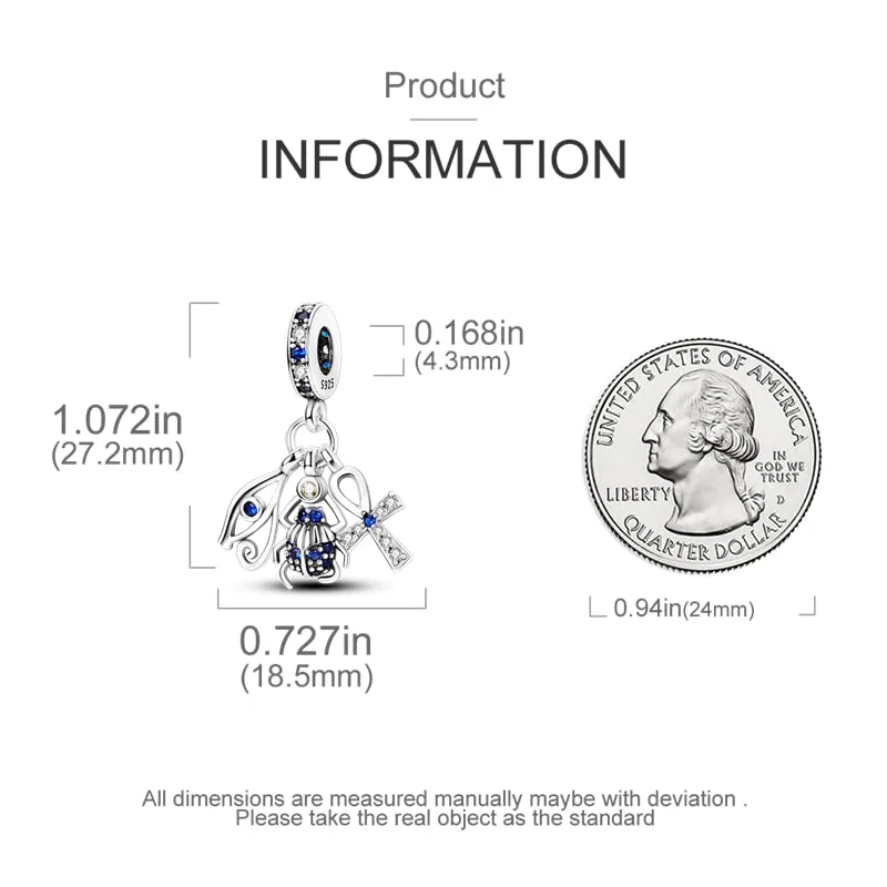 KUNSIR Bead Charm in Argento Sterling 925 con Cubic Zirconia, Compatibile con Braccialetti e Collane Europei - immagine 5