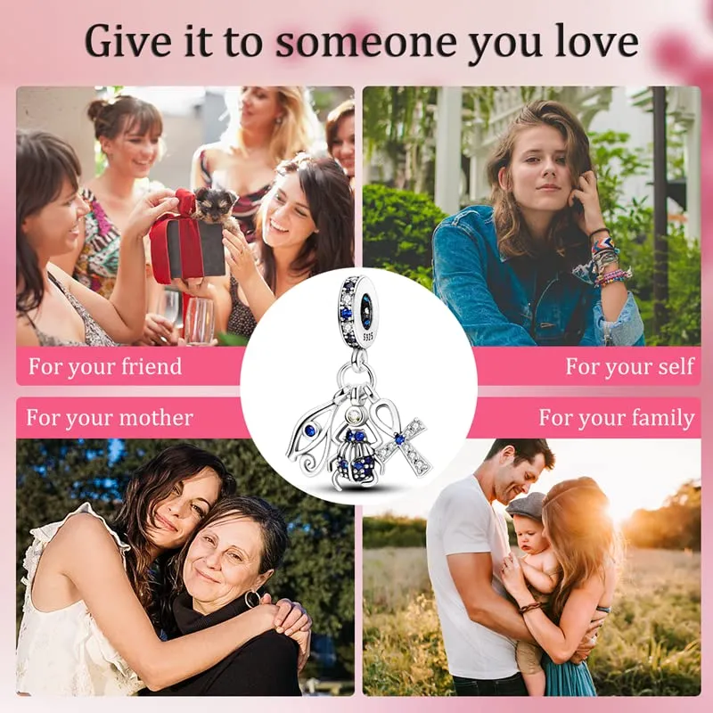 KUNSIR Bead Charm in Argento Sterling 925 con Cubic Zirconia, Compatibile con Braccialetti e Collane Europei - immagine 6