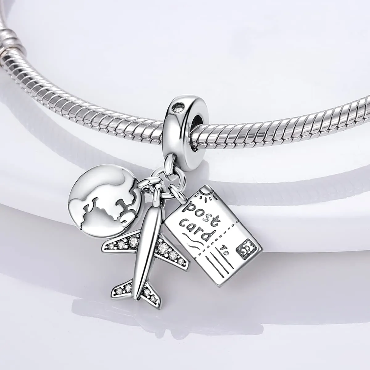 CYCUFF Sterling Silver 925 Charms Earth Flight for European Bracelets and Necklaces - immagine 2
