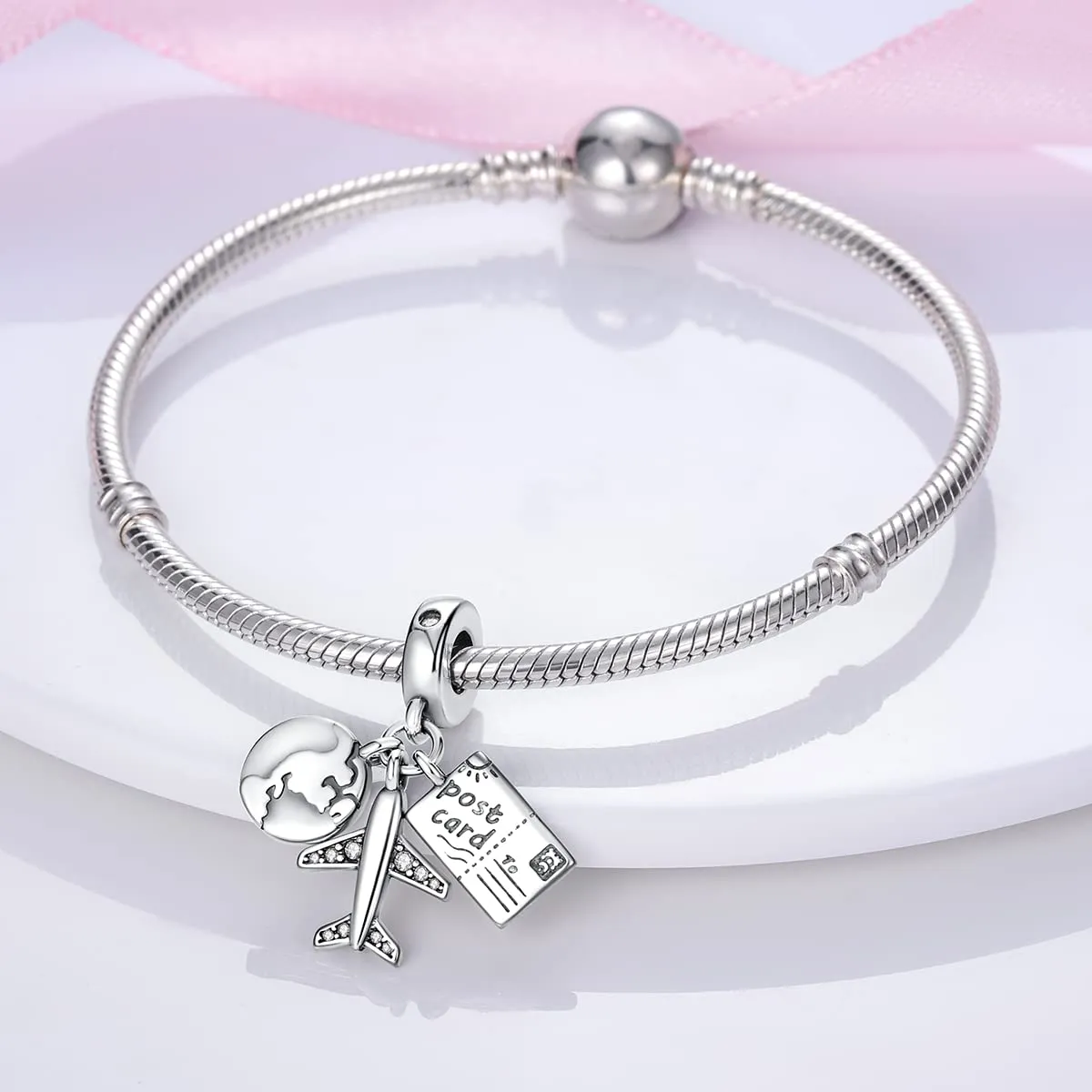 CYCUFF Sterling Silver 925 Charms Earth Flight for European Bracelets and Necklaces - immagine 3
