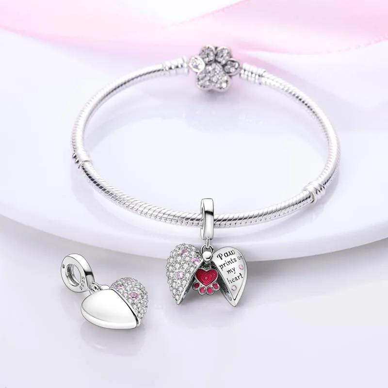 KUNSIR Bead Charm in Argento Sterling 925 con Cubic Zirconia per Braccialetti e Collane Europei - immagine 3