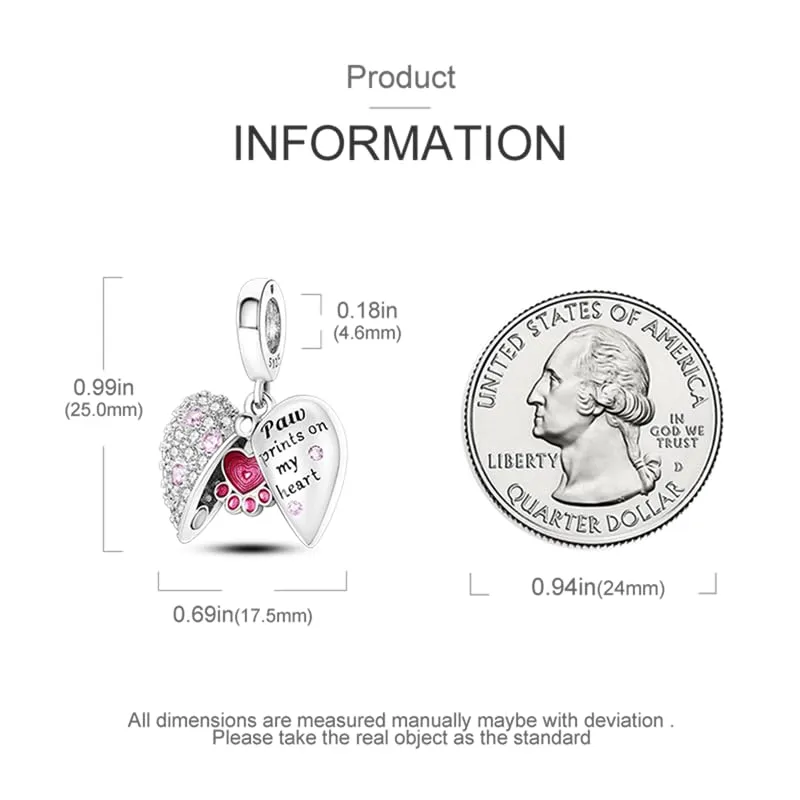 KUNSIR Bead Charm in Argento Sterling 925 con Cubic Zirconia per Braccialetti e Collane Europei - immagine 5
