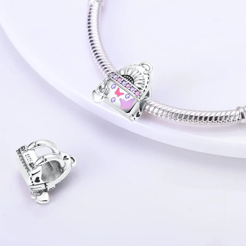 KUNSIR Ciondolo in Argento Sterling 925 con Cubic Zirconia, Compatibile con Braccialetti e Collane Europei - immagine 2