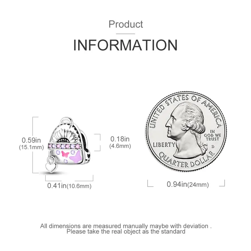 KUNSIR Ciondolo in Argento Sterling 925 con Cubic Zirconia, Compatibile con Braccialetti e Collane Europei - immagine 5