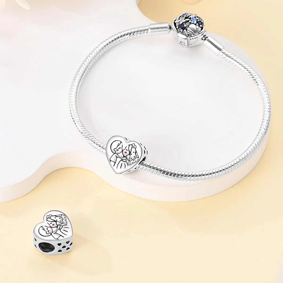 KUNSIR Ciondolo in Argento Sterling 925 con Cubic Zirconia per Braccialetti e Collane Europei - immagine 3