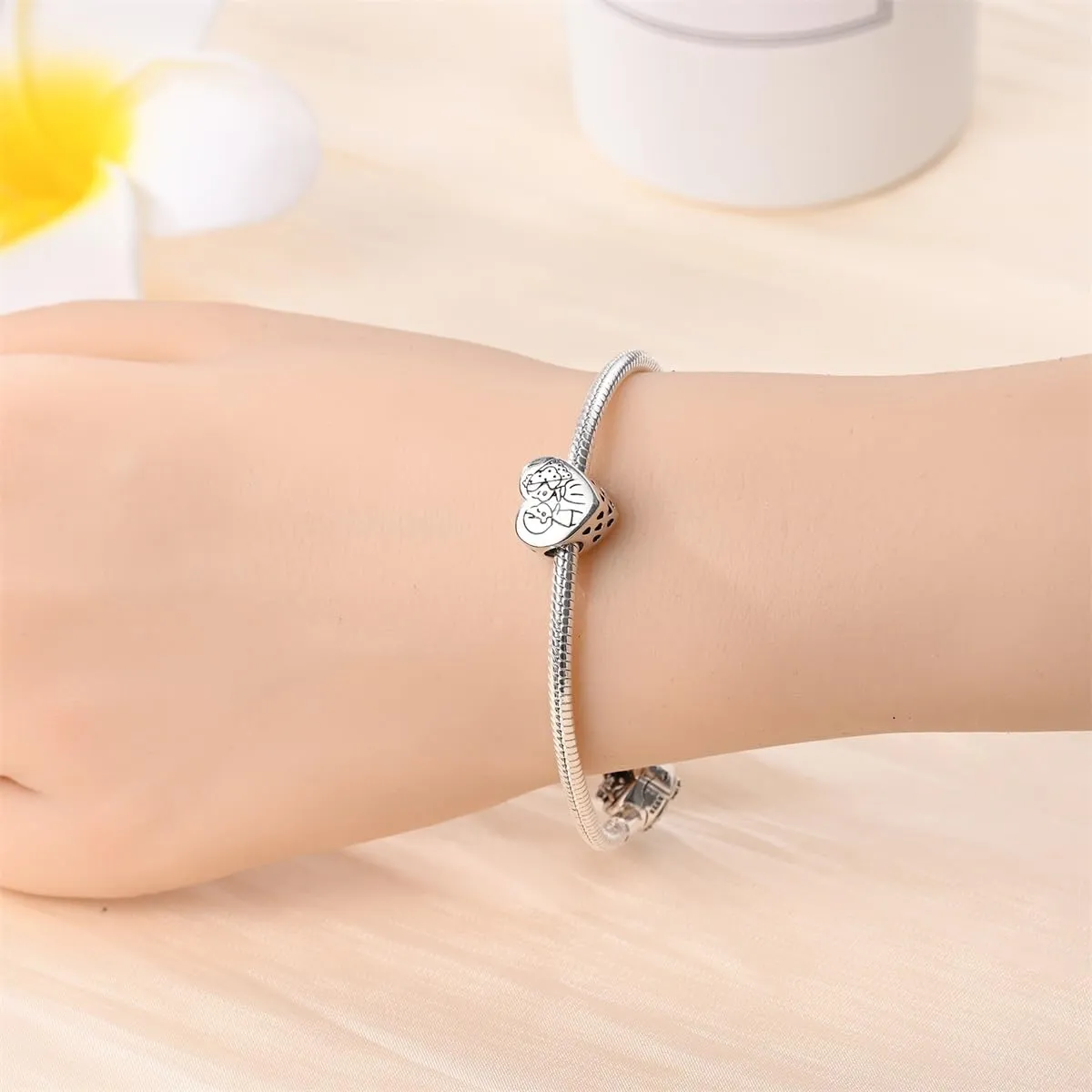KUNSIR Ciondolo in Argento Sterling 925 con Cubic Zirconia per Braccialetti e Collane Europei - immagine 4