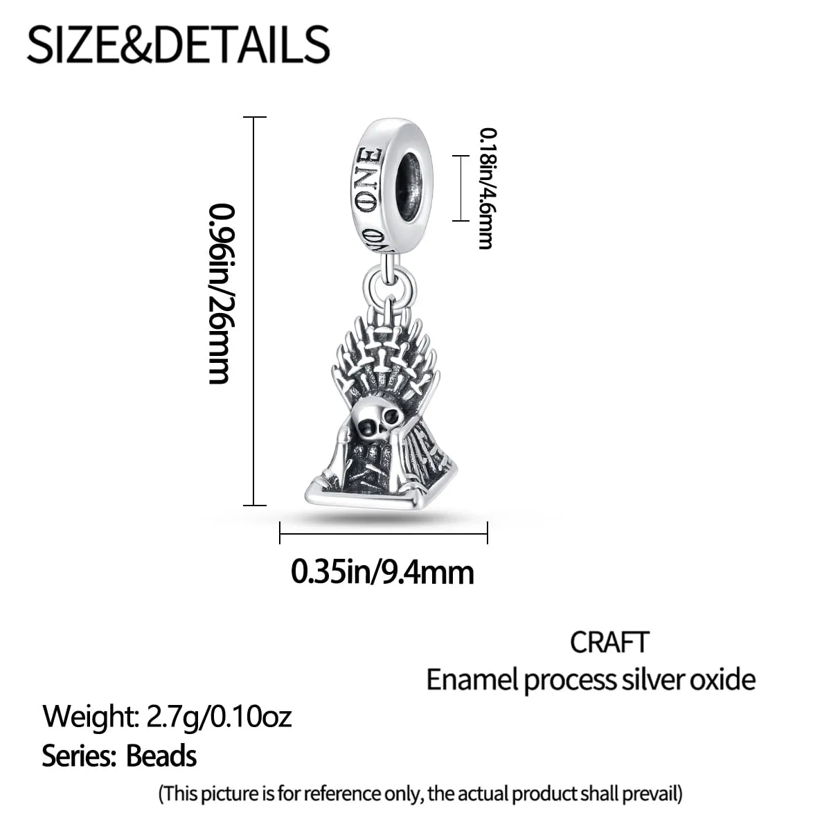 KUNSIR Bead Charm in Argento Sterling 925 con Cubic Zirconia per Braccialetti e Collane Europei - immagine 5