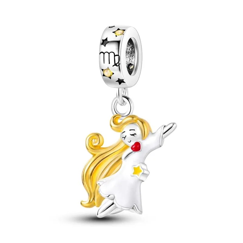 KUNSIR Bead Charm in Argento Sterling 925 e Cubic Zirconia, Compatibile con Braccialetti e Collane Europei - immagine 1