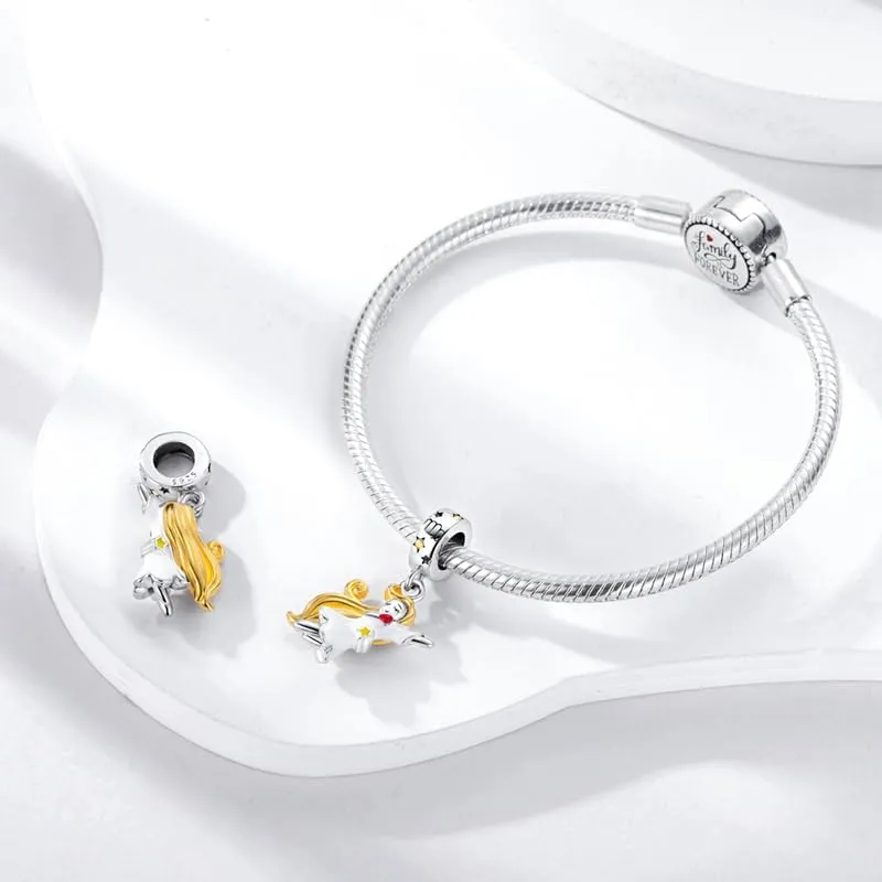 KUNSIR Bead Charm in Argento Sterling 925 e Cubic Zirconia, Compatibile con Braccialetti e Collane Europei - immagine 3