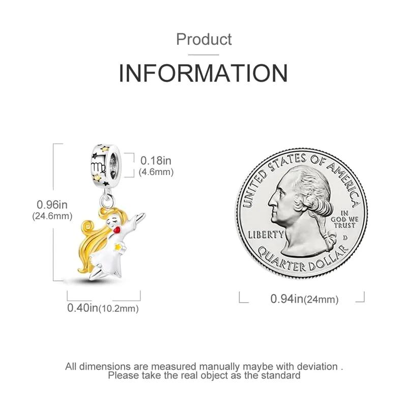 KUNSIR Bead Charm in Argento Sterling 925 e Cubic Zirconia, Compatibile con Braccialetti e Collane Europei - immagine 5