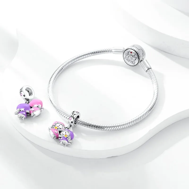 KUNSIR Bead Charm in Argento Sterling 925 con Cubic Zirconia per Braccialetti e Collane Europee - immagine 3