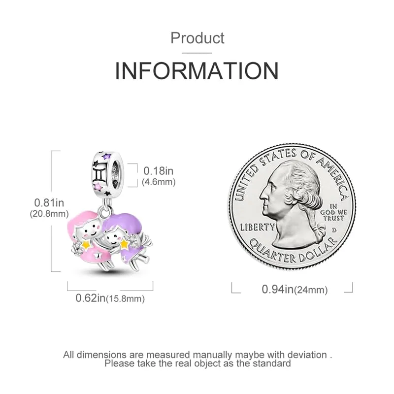 KUNSIR Bead Charm in Argento Sterling 925 con Cubic Zirconia per Braccialetti e Collane Europee - immagine 5